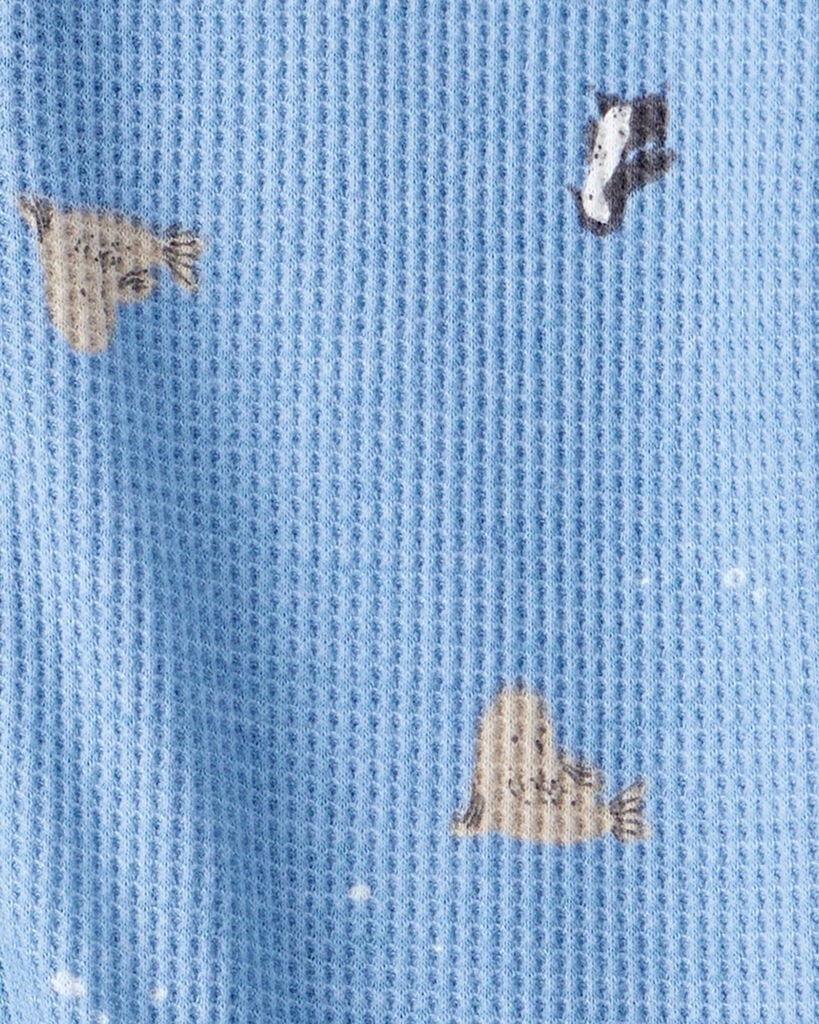 slide 3 of 3, Carter's Toddler Boy Arctic Animal Print Cotton Long-Sleeve Snug Fit 1-Piece Pajamas - Blue Blue 5T, 1 ct