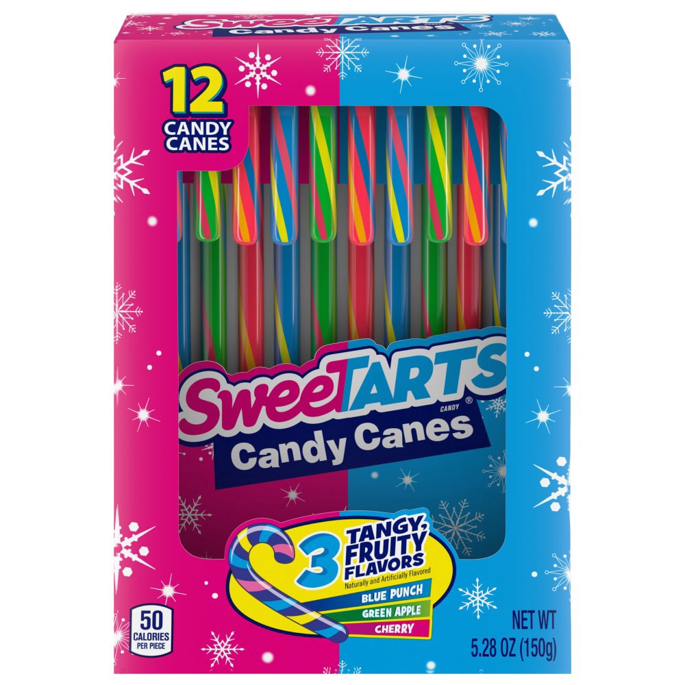 slide 7 of 15, SweeTARTS 3 Tangy Fruity Flavors Candy Canes 12 ea, 12 ct