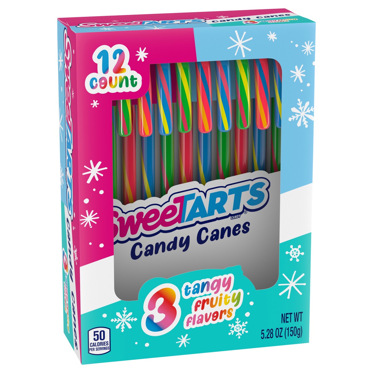 slide 9 of 15, SweeTARTS 3 Tangy Fruity Flavors Candy Canes 12 ea, 12 ct