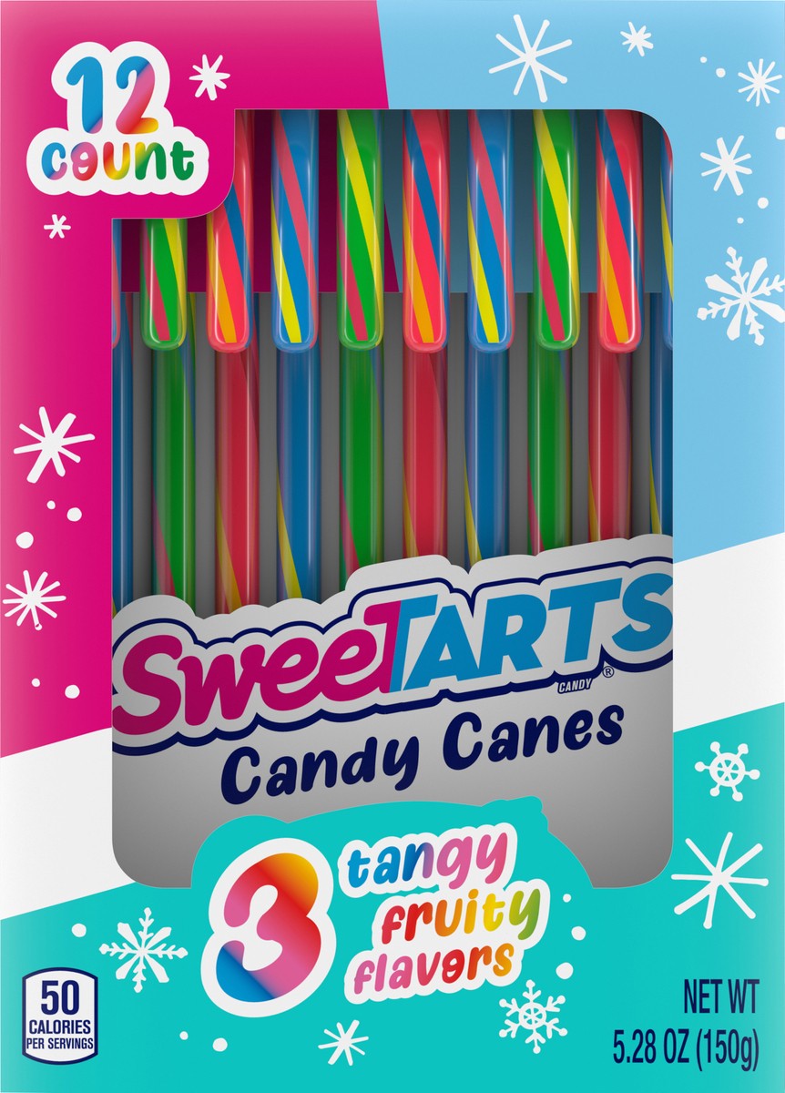 slide 13 of 15, SweeTARTS 3 Tangy Fruity Flavors Candy Canes 12 ea, 12 ct