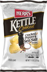 Herr's Kettle Cooked Cracked Pepper & Sea Salt Flavored Potato Chips 7.5 oz