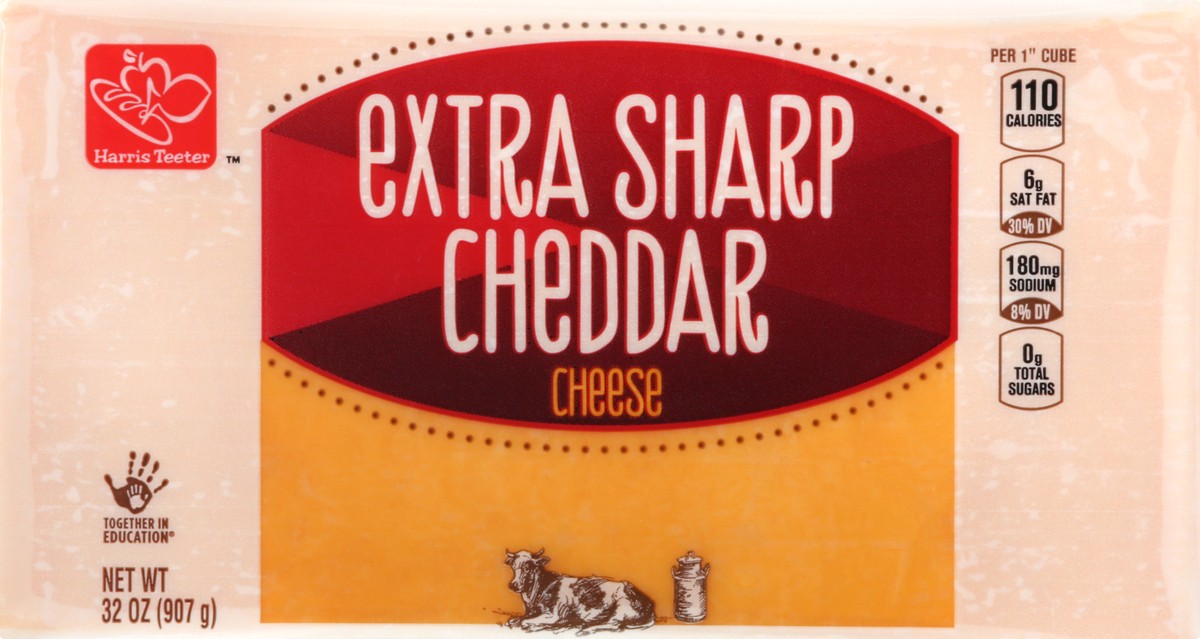 slide 3 of 10, Harris Teeter Cheese - Extra Sharp Cheddar, 32 oz