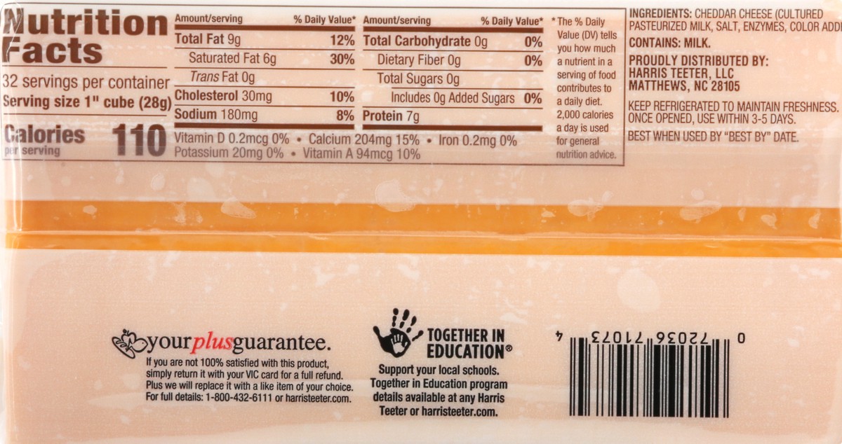 slide 4 of 10, Harris Teeter Cheese - Extra Sharp Cheddar, 32 oz