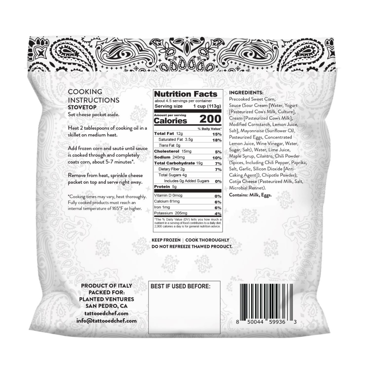 slide 2 of 2, Tattooed Chef Mexican Style Street Corn, 18 oz