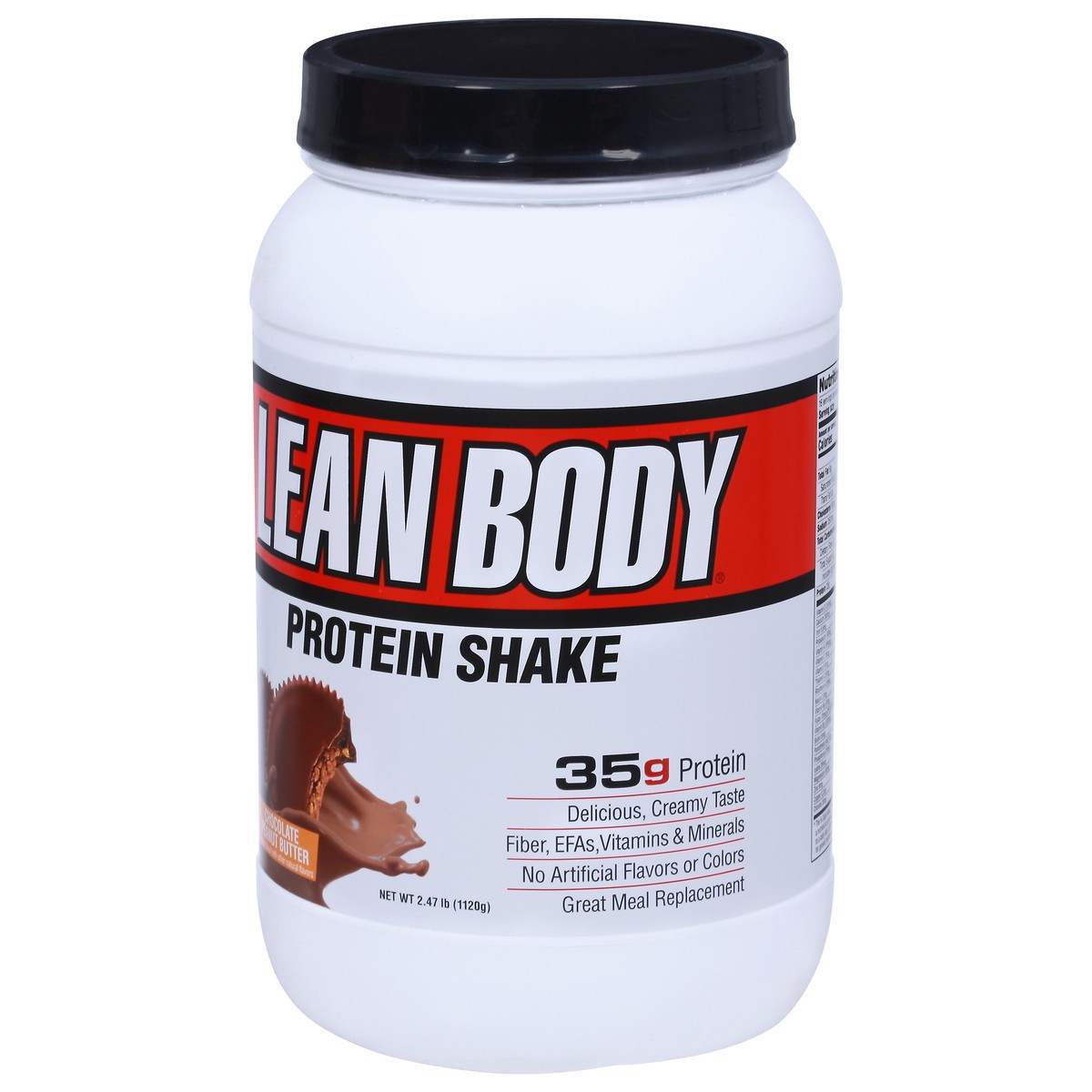 slide 5 of 9, Lean Body Chocolate Peanut Butter Protein Shake 2.47 lb, 2.47 lb
