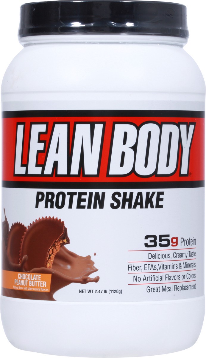 slide 8 of 9, Lean Body Chocolate Peanut Butter Protein Shake 2.47 lb, 2.47 lb