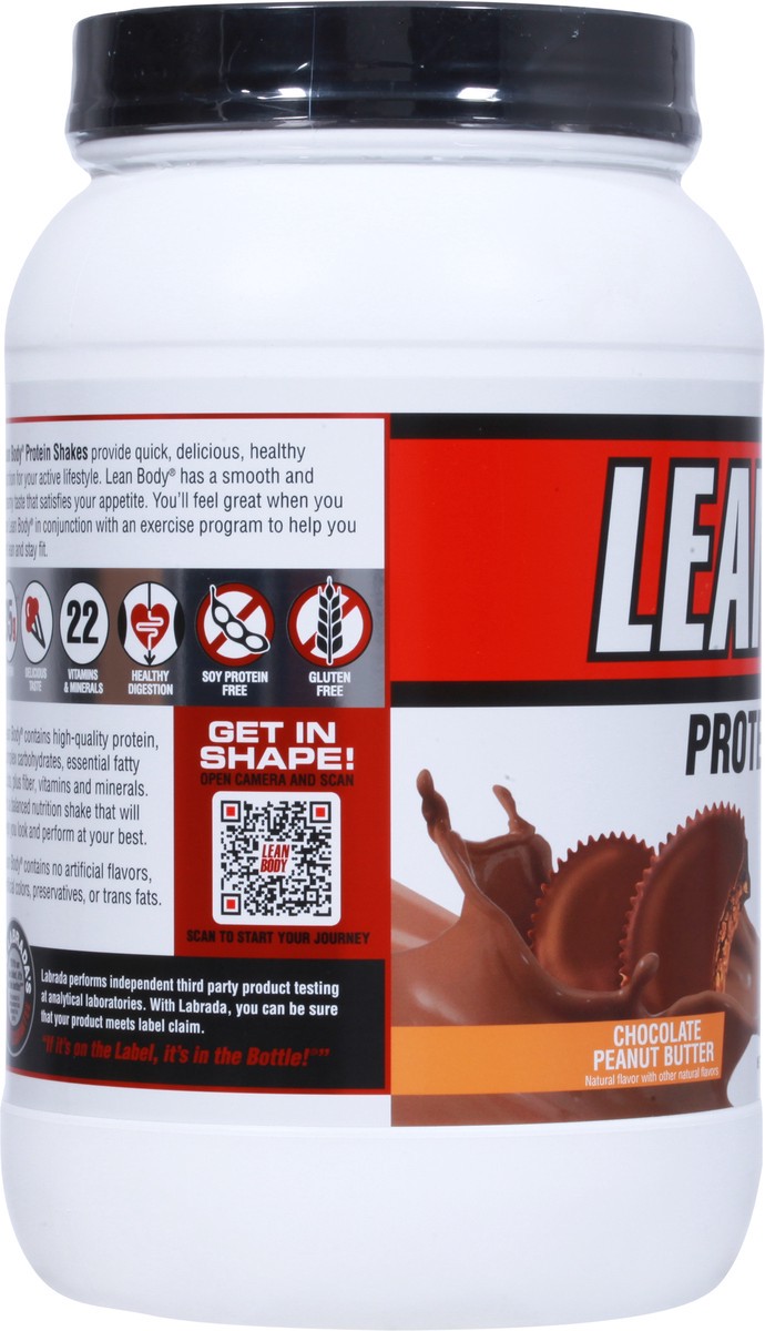slide 3 of 9, Lean Body Chocolate Peanut Butter Protein Shake 2.47 lb, 2.47 lb