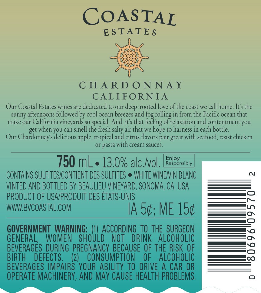 slide 3 of 4, Coastal Estates Chardonnay White Wine - 750ml, California, 750 ml