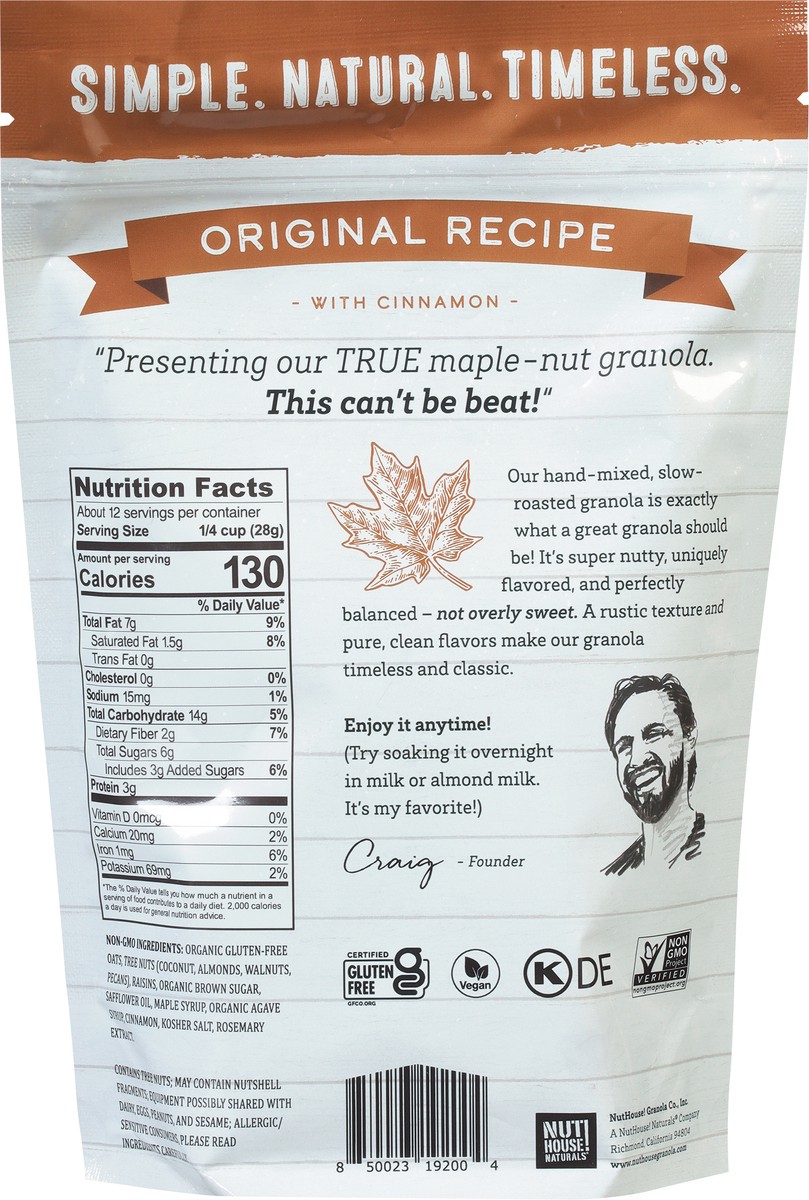 slide 6 of 9, Nut House! Granola Co. Hand-Crafted Original Recipe with Cinnamon Granola 12 oz, 12 oz