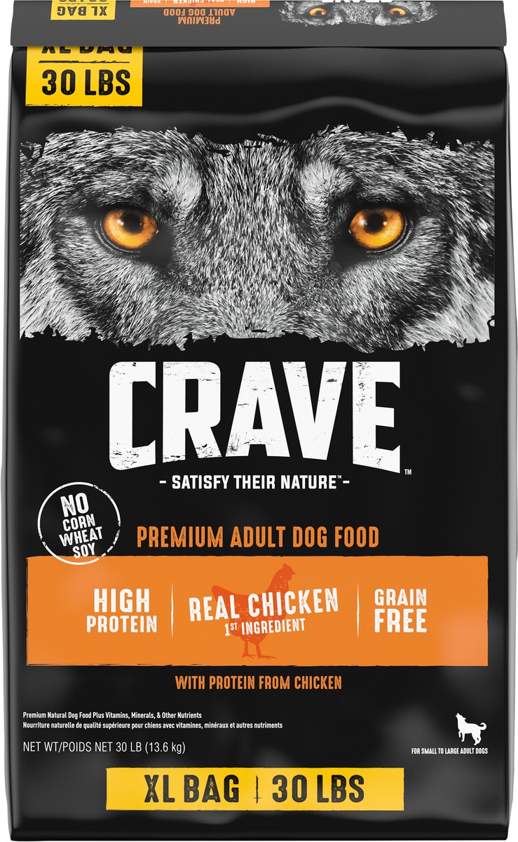 slide 7 of 10, CRAVE Premium Adult Dog Food 30 lb, 30 lb