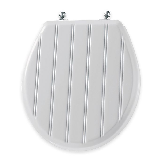 slide 1 of 2, Mayfair Round Molded Wood Toilet Seat - Chrome, 1 ct