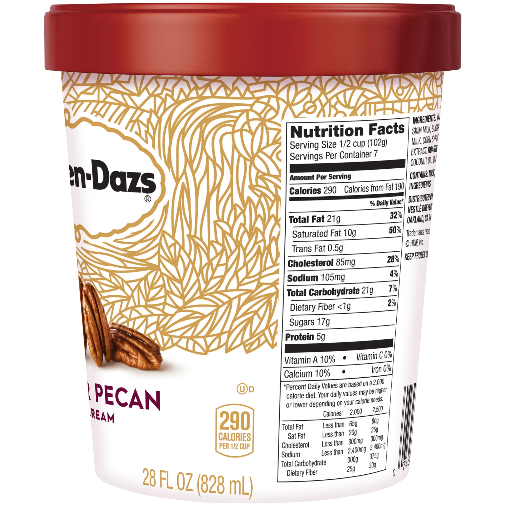 slide 3 of 6, Häagen-Dazs Butter Pecan Ice Cream, 28 oz