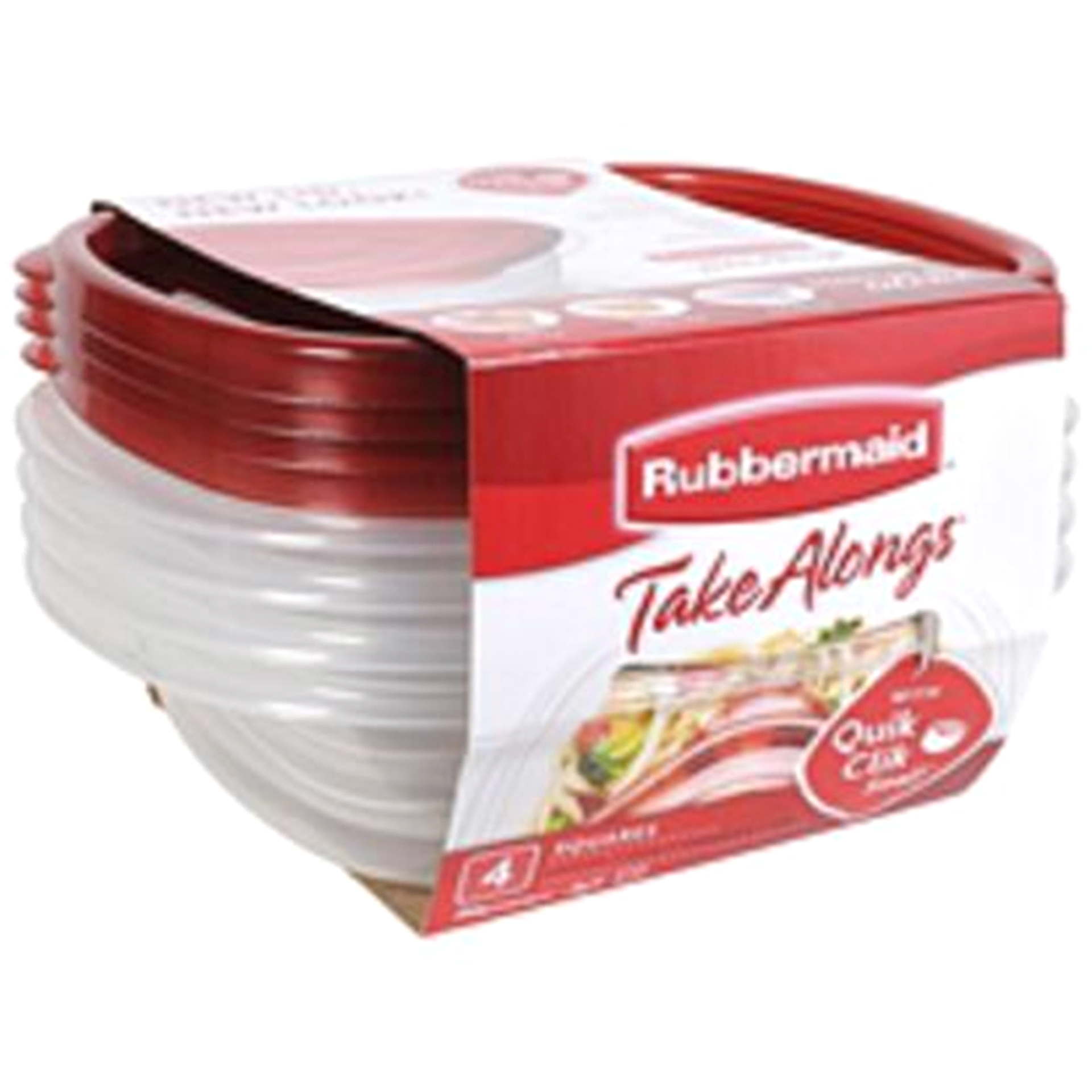 slide 1 of 5, Rubbermaid Takealongs Squares - Clear, 4 ct; 23 oz