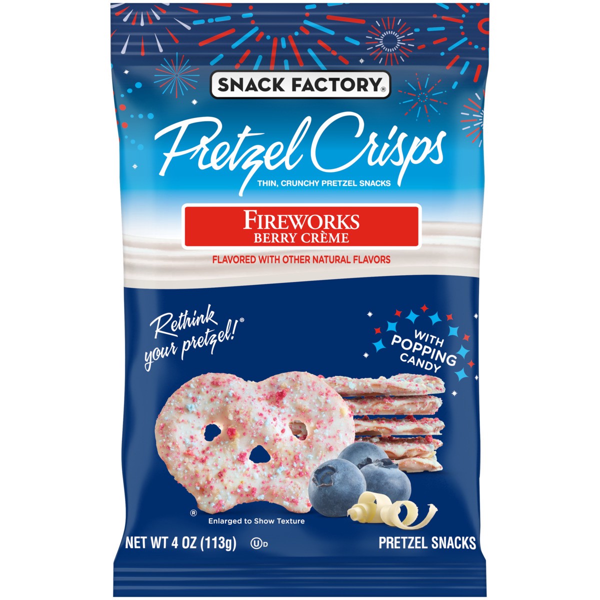 slide 1 of 11, Snack Factory Pretzel Crisps Fireworks 4 Oz, 4 oz
