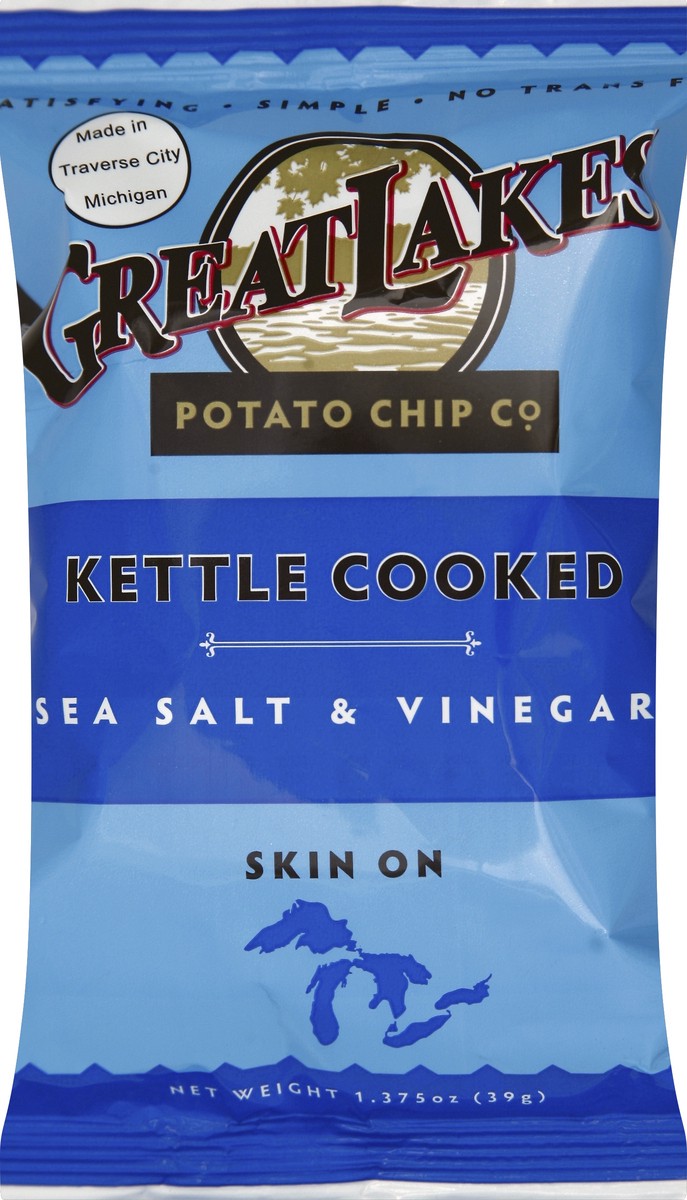 slide 5 of 6, Great Lakes Potato Chip Sea Salt & Vinegar Kettle Cooked Potato Chips, 1.375 oz