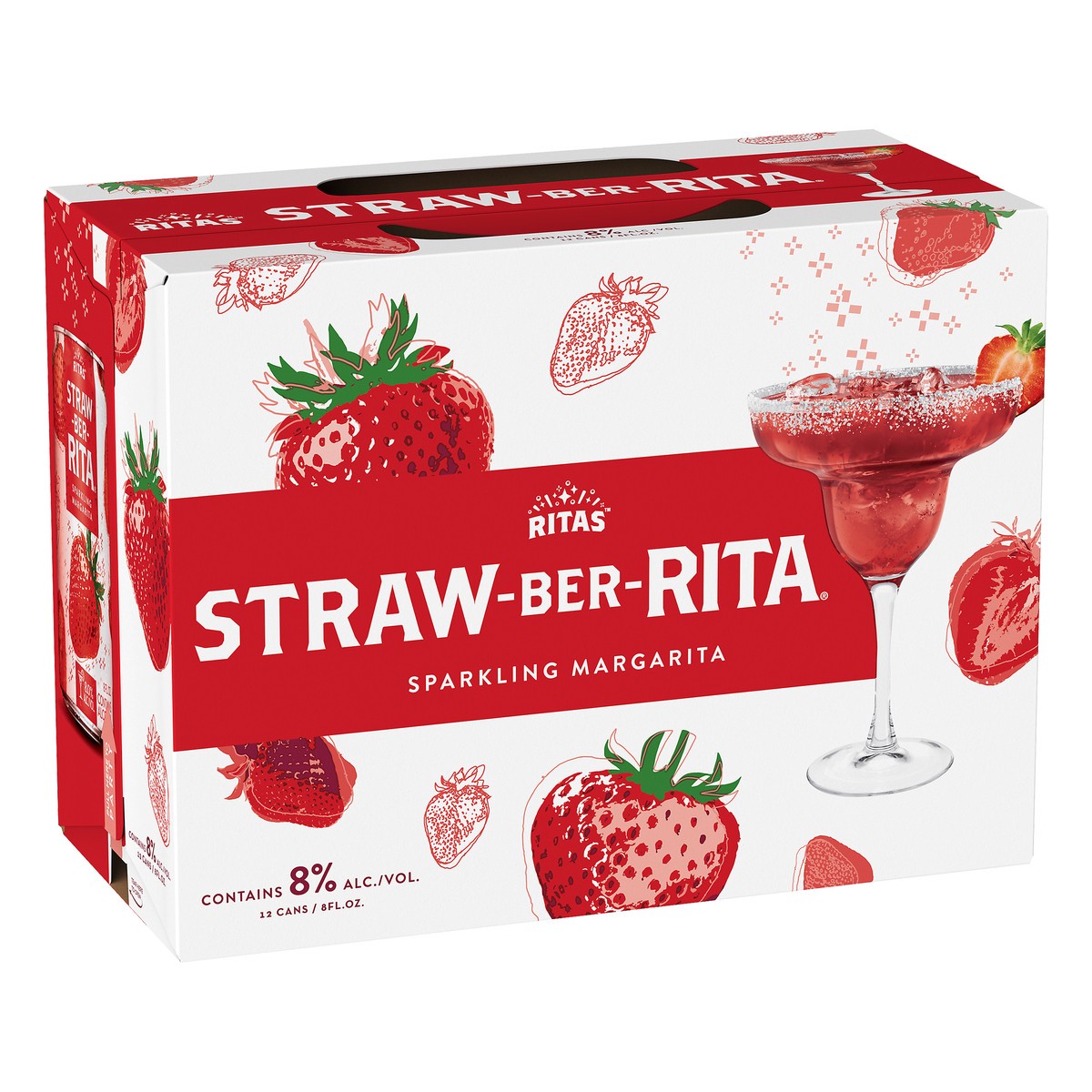 slide 8 of 8, RITAS 12 Pack Sparkling Straw-Ber-Rita Margarita 12 ea, 12 ct; 8 oz