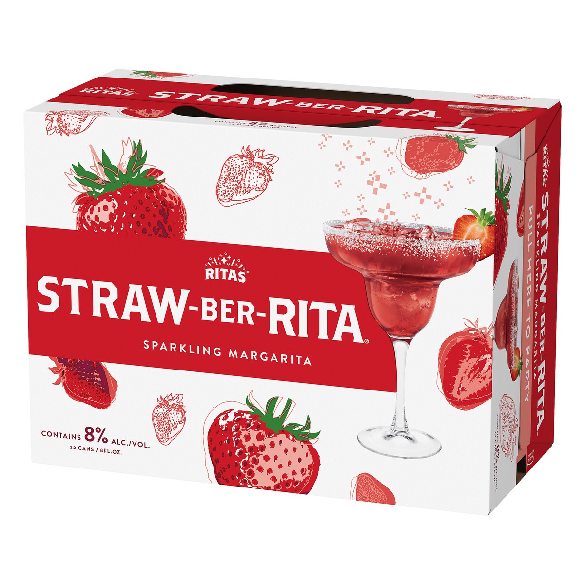 slide 5 of 8, Ritas Straw-Ber-Rita Strawberry Malt Beverage, 12 Pack 8 fl. oz. Cans, 8.0% Alc./Vol., 12 ct; 8 oz