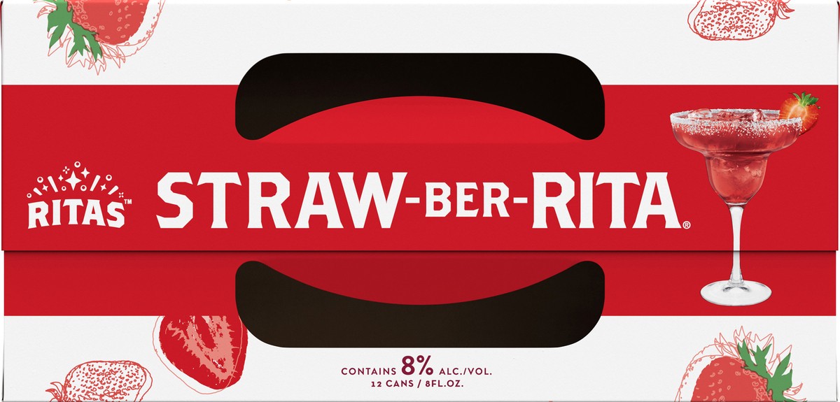slide 6 of 8, Ritas Straw-Ber-Rita Strawberry Malt Beverage, 12 Pack 8 fl. oz. Cans, 8.0% Alc./Vol., 12 ct; 8 oz
