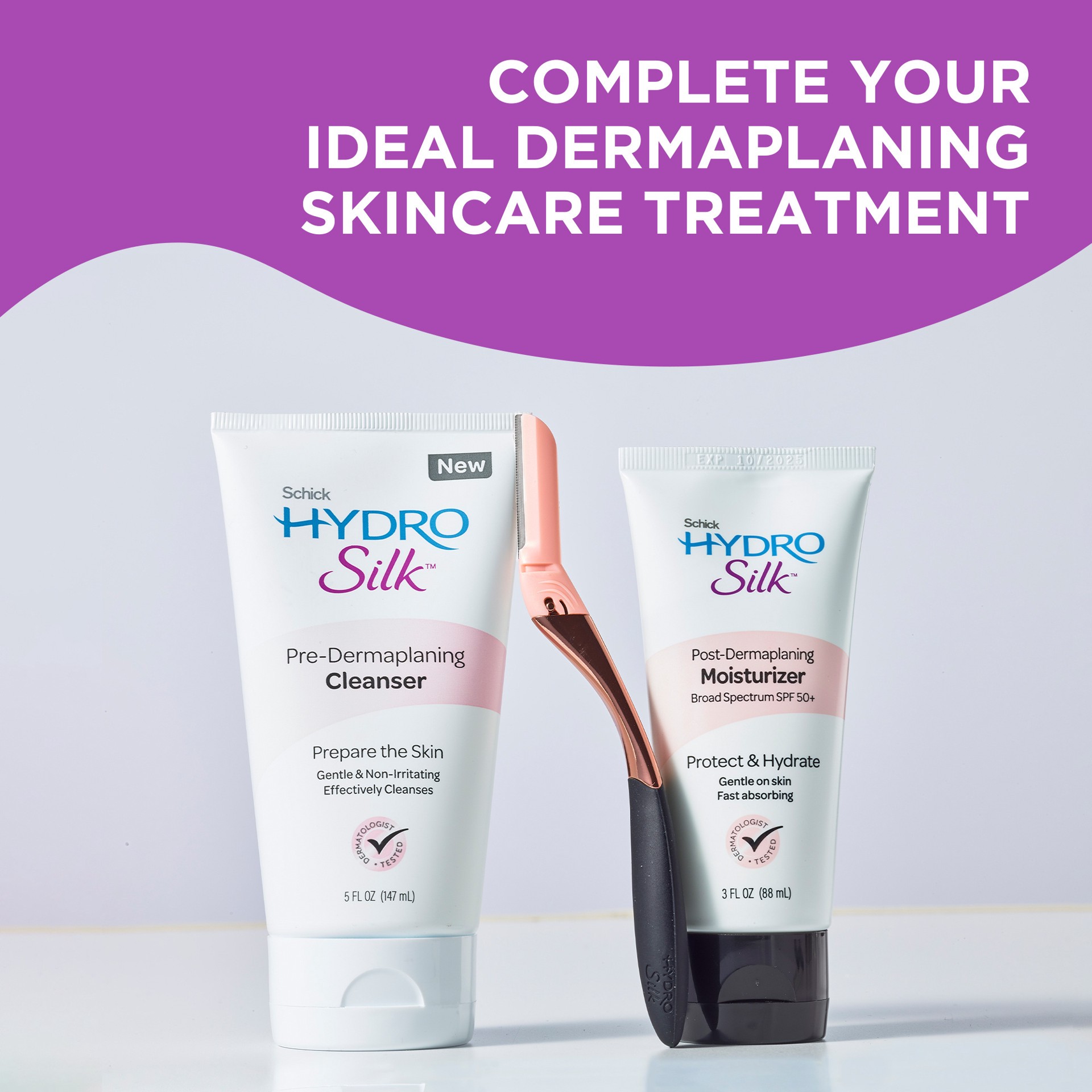 slide 5 of 7, Schick Hydro Silk Post-Dermaplaning Moisturizer, 3 oz