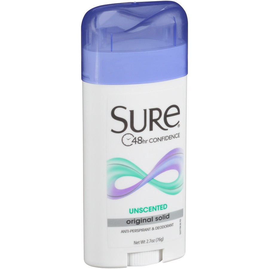 slide 2 of 6, Sure Original Solid Unscented Anti-Perspirant & Deodorant 2.7 oz, 2.7 oz