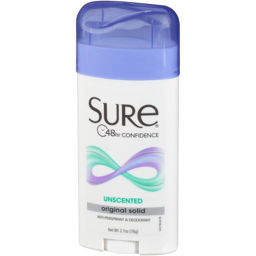 slide 6 of 6, Sure Original Solid Unscented Anti-Perspirant & Deodorant 2.7 oz, 2.7 oz