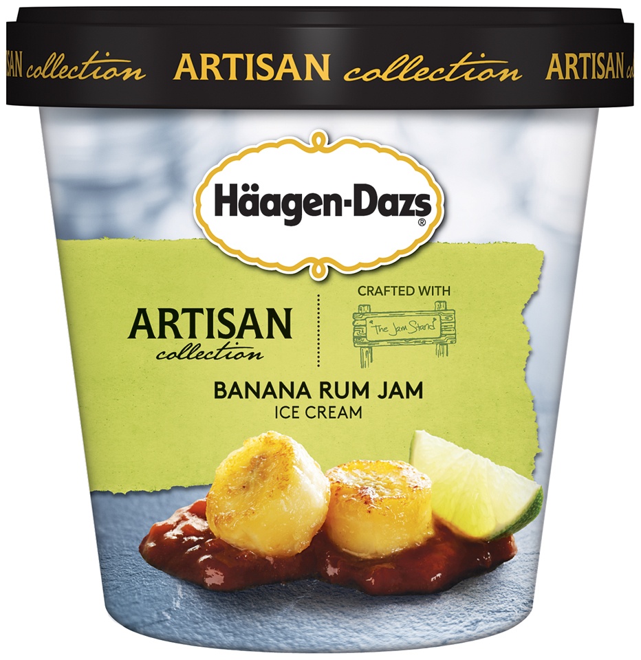 slide 1 of 1, Häagen-Dazs Banana Rum Jam Artisan Collection Ice Cream, 14 oz