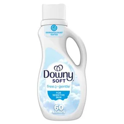 Downy Free & Gentle Liquid Fabric Softener, 44 fl oz, 60 Loads, Hypoallergenic, Sensitive Skin Friendly Fabric Conditioner Liquid