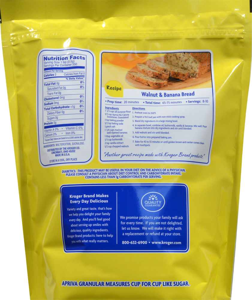 slide 2 of 2, Kroger Apriva Granulated, 9.7 oz