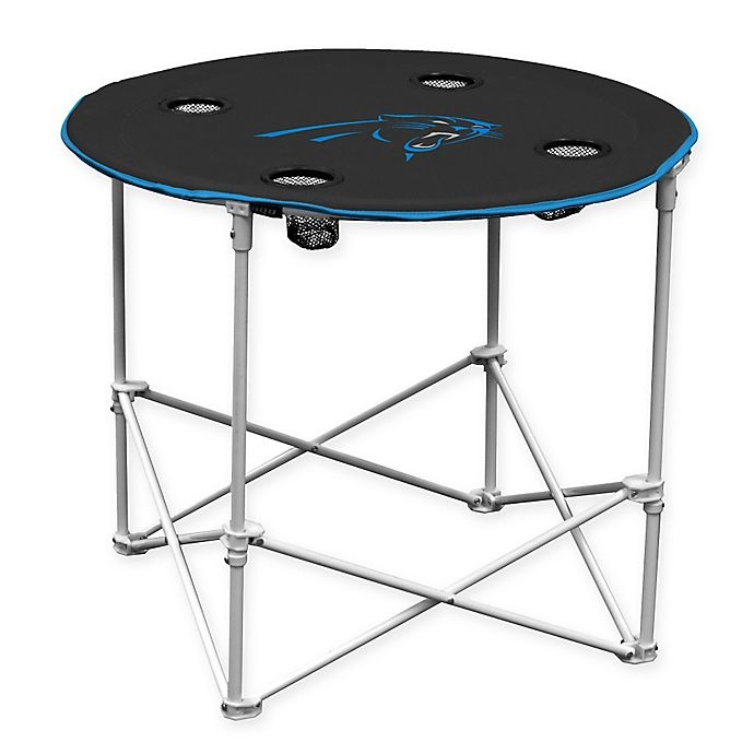 slide 1 of 1, NFL Carolina Panthers Round Collapsible Table, 1 ct