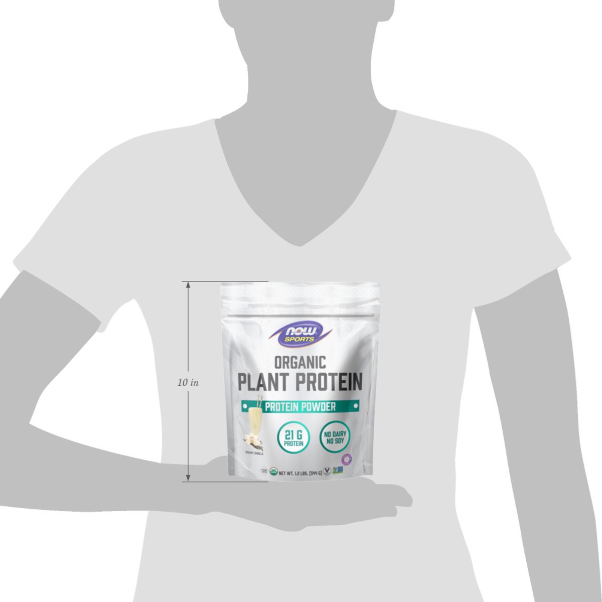 slide 9 of 9, NOW Plant Protein, Organic Creamy Vanilla Powder - 1.2 lbs., 1.2 lb