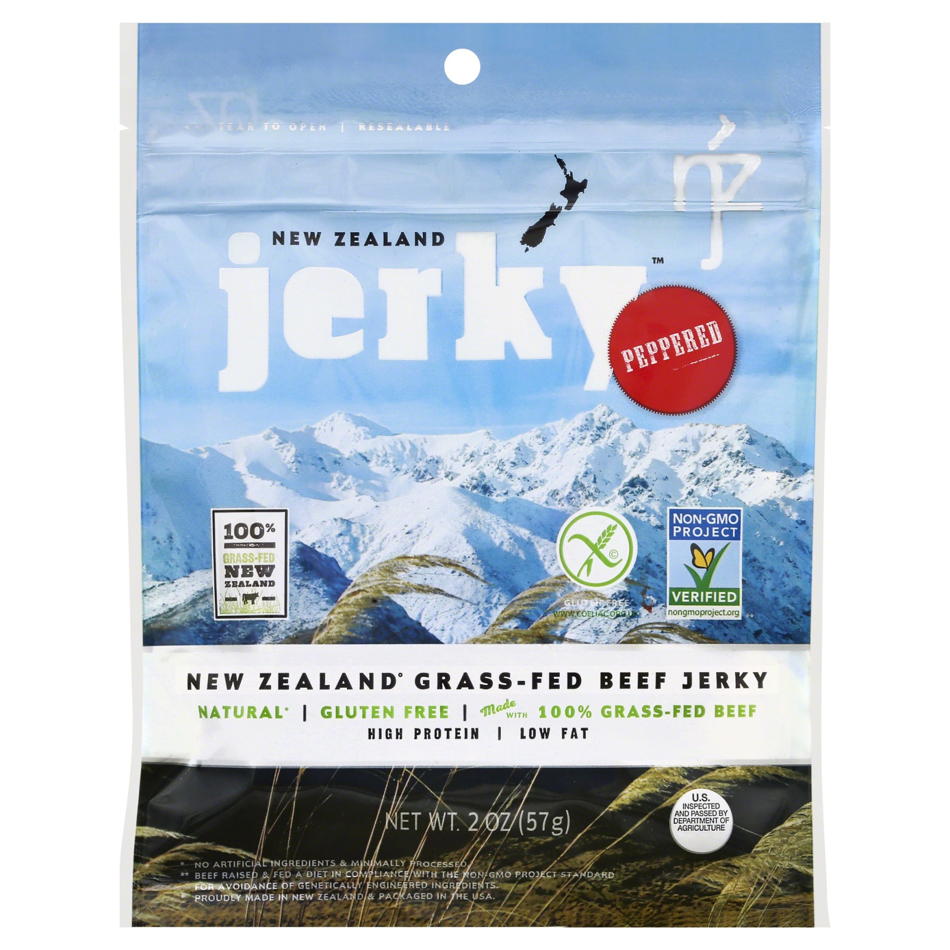 slide 1 of 3, New Zealand Jerky Beef Jerky 2 oz, 2 oz