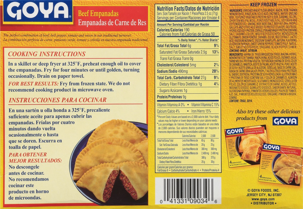 slide 5 of 9, Goya Beef Empanadas 4 ea, 4 ct