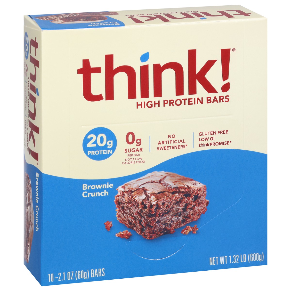 slide 12 of 12, think! Brownie Crunch High Protein Bars 10 - 2.1 oz Bars, 10 ct