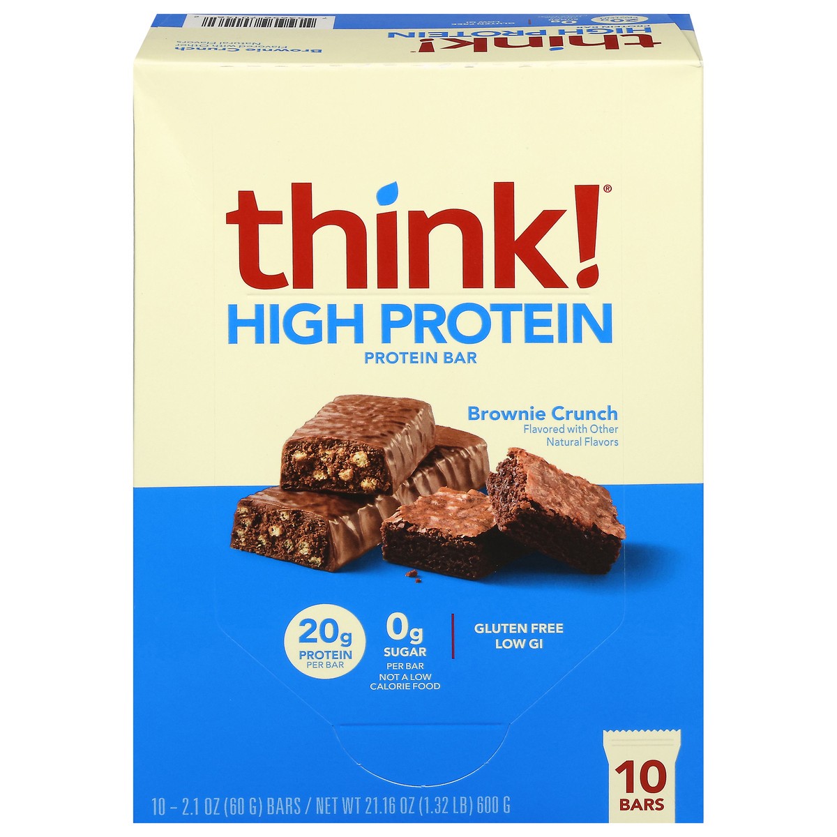 slide 1 of 12, think! High Protein Brownie Crunch Protein Bar 10 - 2.1 oz Bars, 10 ct