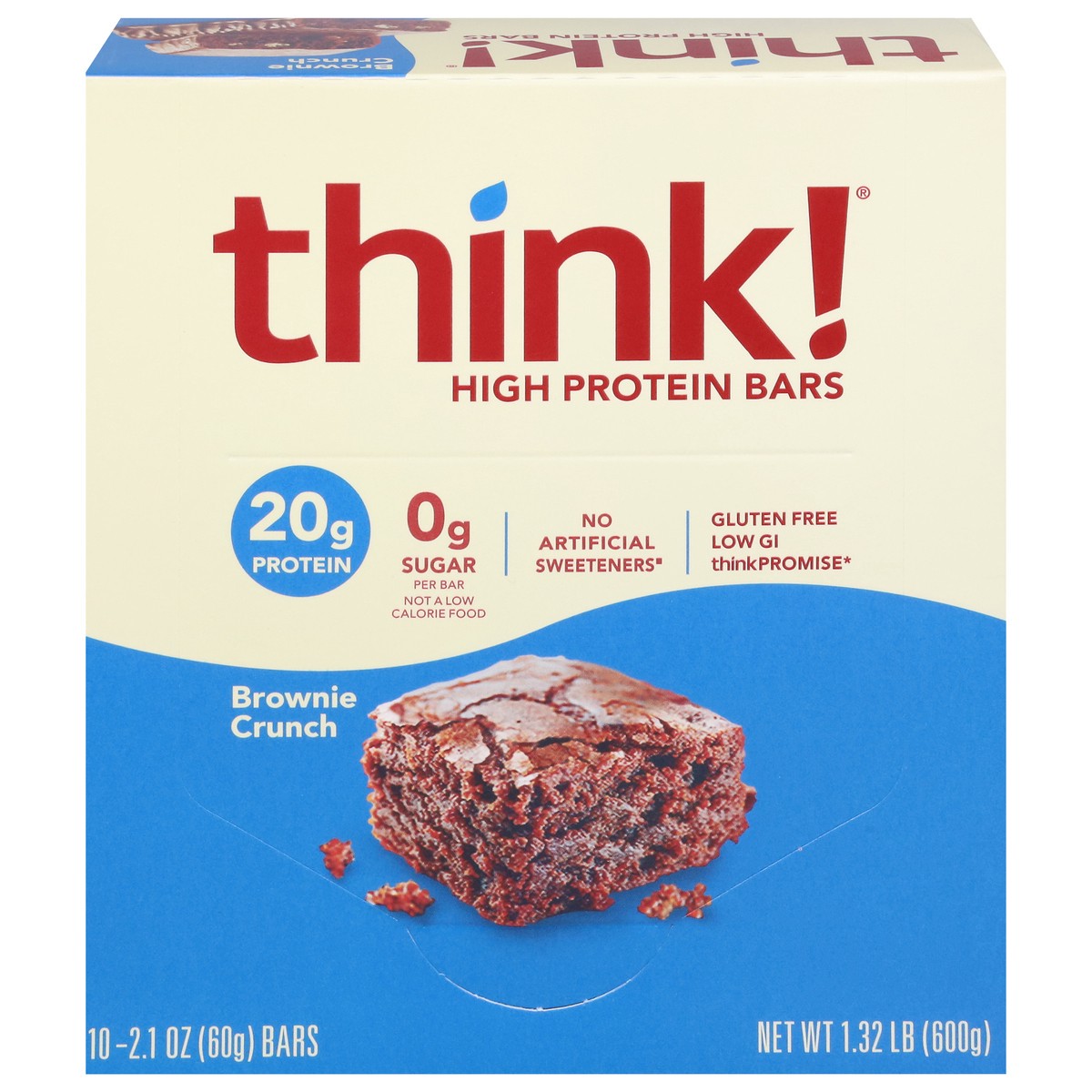 slide 1 of 12, think! Brownie Crunch High Protein Bars 10 - 2.1 oz Bars, 10 ct