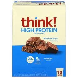 think! High Protein Brownie Crunch Protein Bar 10 - 2.1 oz Bars