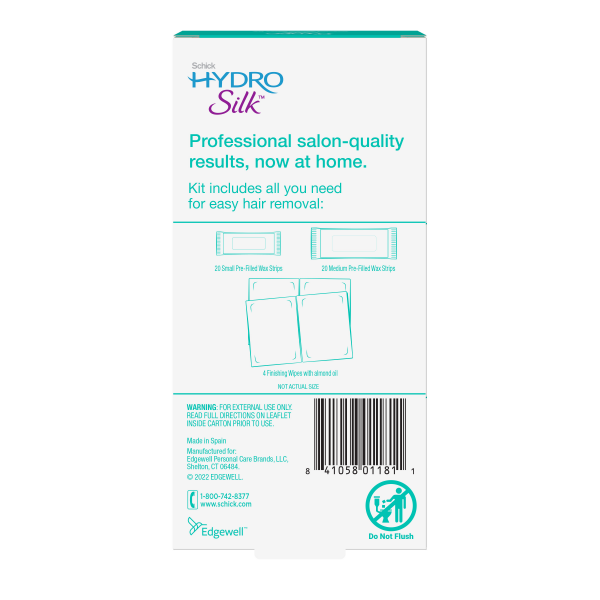 slide 20 of 24, Schick Hydro Silk Ready-to-Use Targeted Waxing Strips Kit with Seaweed 1 ea, 1 ct