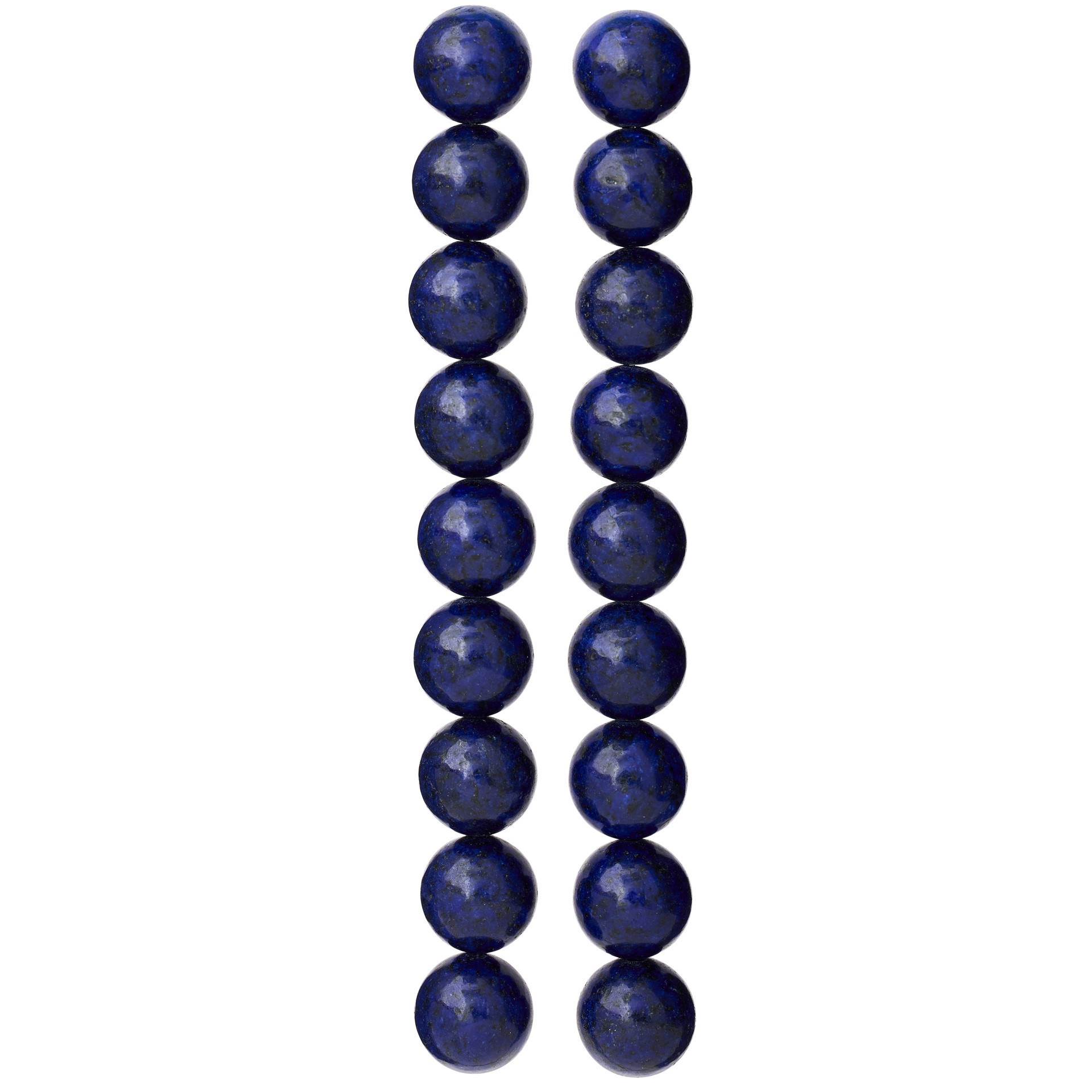slide 2 of 3, Dark Blue Reconstituted Lapis Round Beads, 10mm By Bead Landing, 10mm