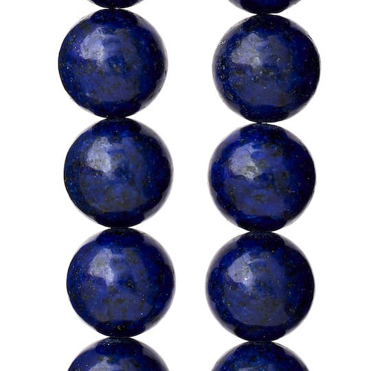slide 1 of 3, Dark Blue Reconstituted Lapis Round Beads, 10mm By Bead Landing, 10mm