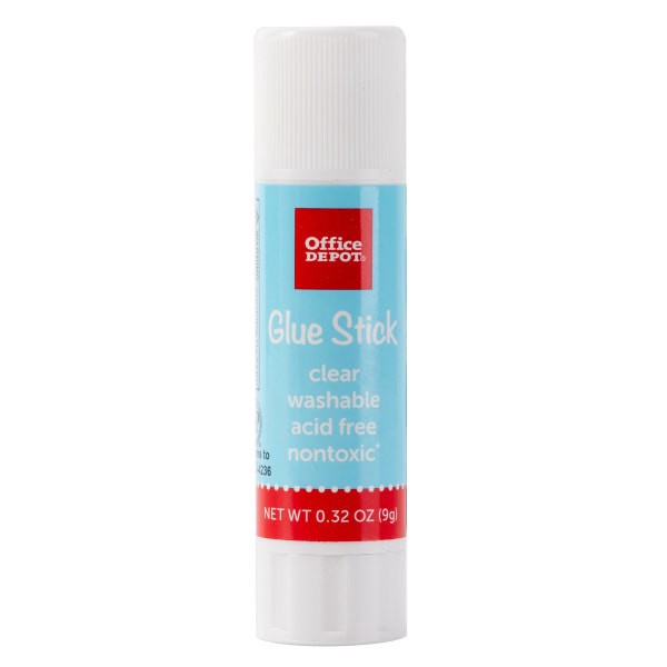 slide 4 of 5, Office Depot® Brand Glue Sticks, 0.32 Oz, Clear, Pack Of 2 Glue Sticks, 2 ct