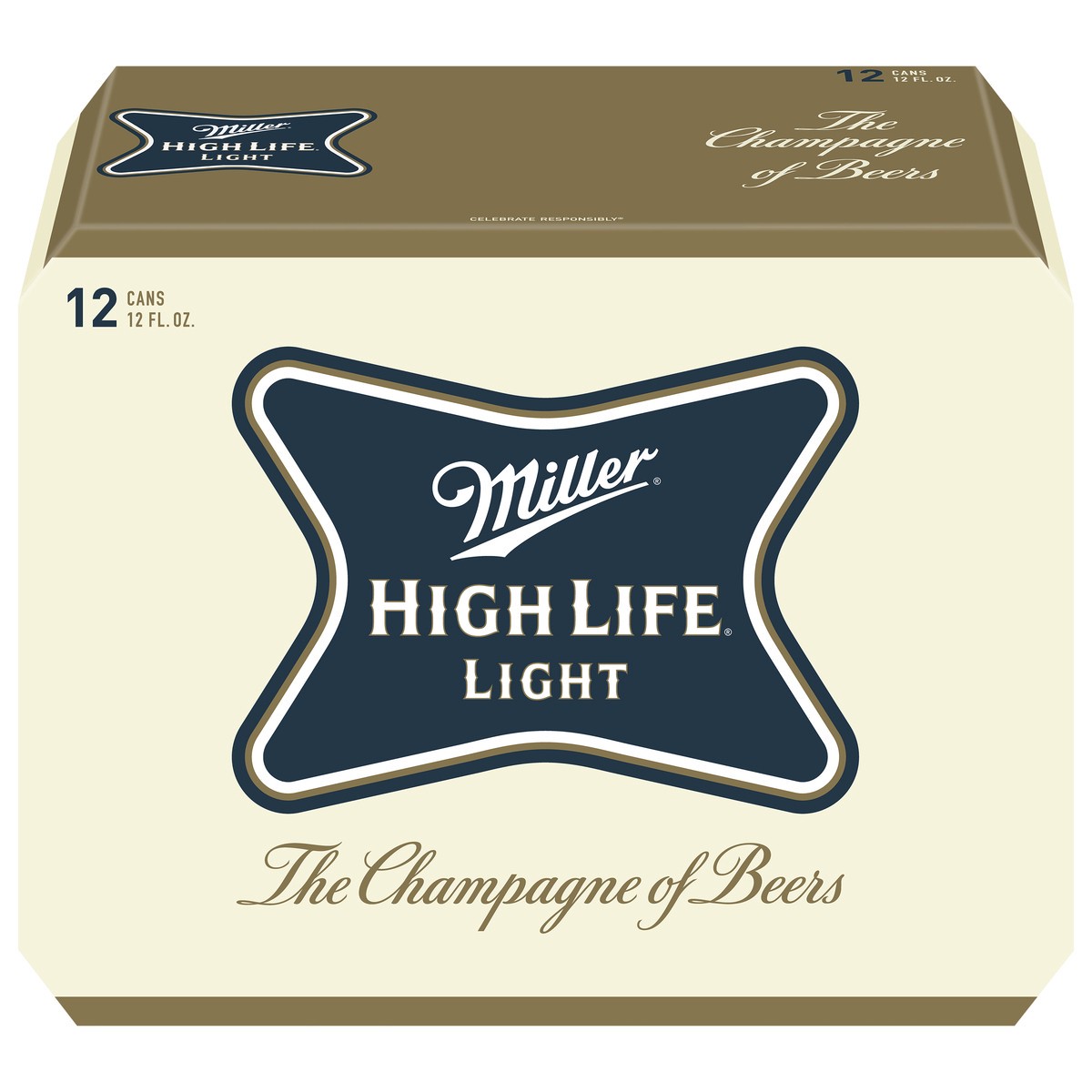 slide 1 of 4, Miller High Life Light Beer 12 - 12 fl oz Cans, 12 ct; 12 oz