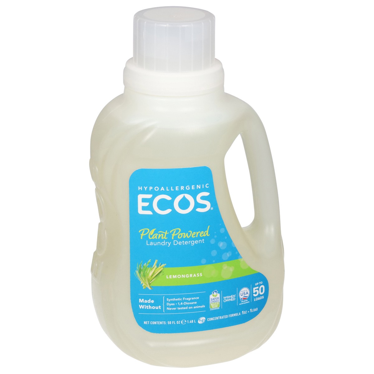 slide 5 of 12, ECOS Plant Powered Lemongrass Laundry Detergent 50 fl oz, 50 fl oz