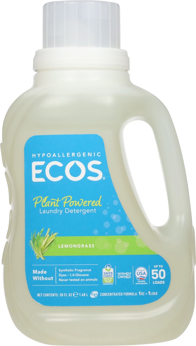 slide 9 of 12, ECOS Plant Powered Lemongrass Laundry Detergent 50 fl oz, 50 fl oz