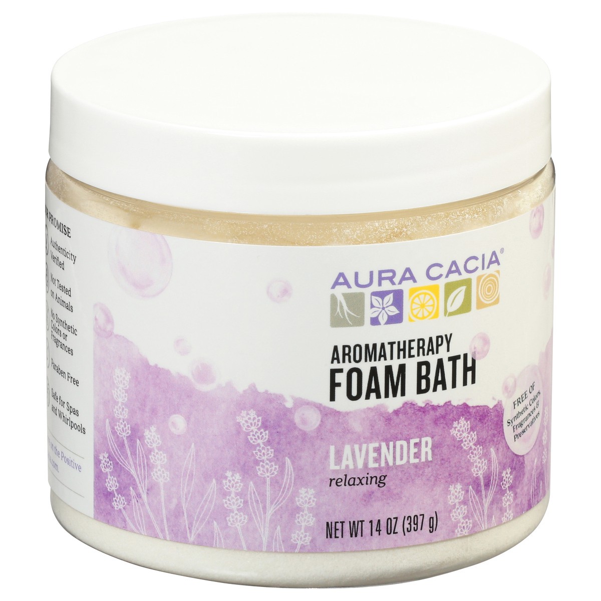 slide 7 of 9, Aura Cacia Lavender Foam Bath, 14 oz