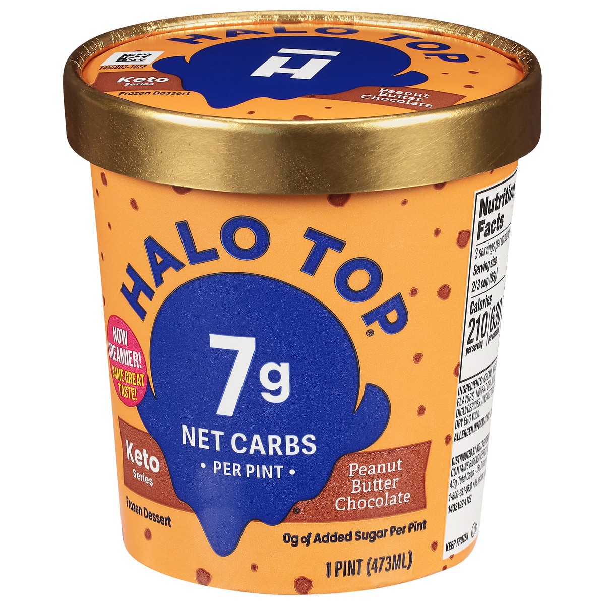 slide 2 of 9, Halo Top Keto Peanut Butter Chocolate Frozen Dessert Pint, 16 fl oz, 16 fl oz