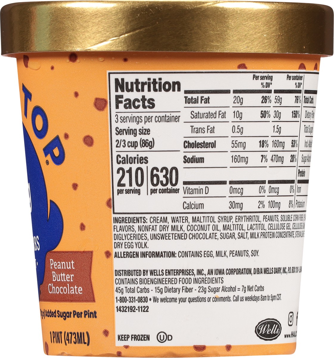 slide 6 of 9, Halo Top Keto Peanut Butter Chocolate Frozen Dessert Pint, 16 fl oz, 16 fl oz