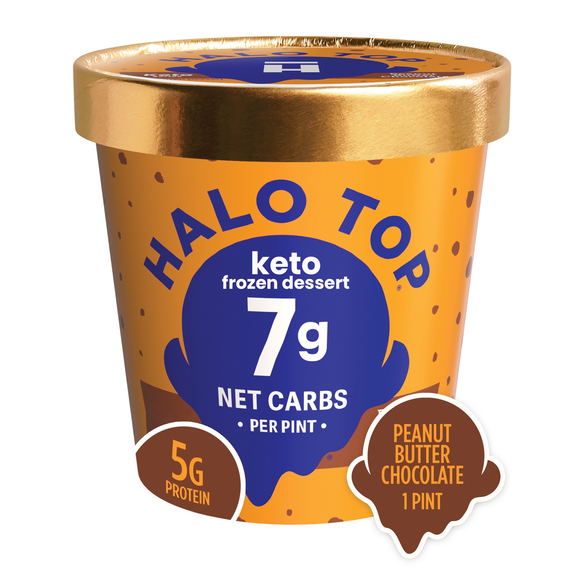 slide 1 of 9, Halo Top Keto Peanut Butter Chocolate Frozen Dessert Pint, 16 fl oz, 16 fl oz