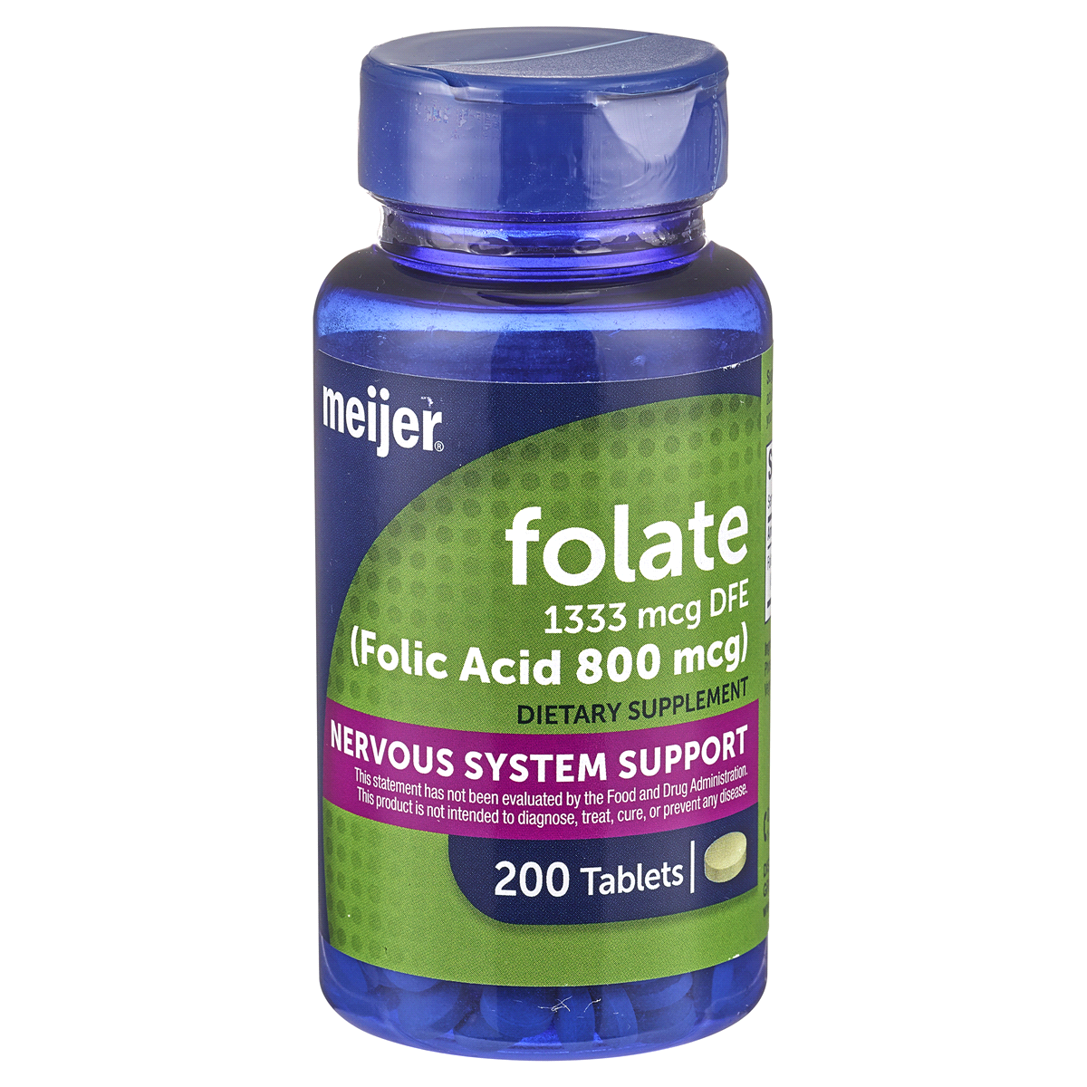 slide 1 of 9, MEIJER WELLNESS Meijer Folic Acid 800mcg Tablet, 200 ct