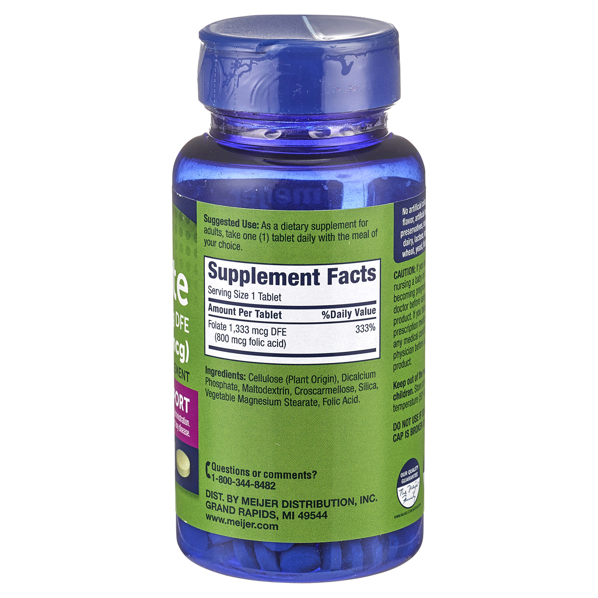 slide 9 of 9, MEIJER WELLNESS Meijer Folic Acid 800mcg Tablet, 200 ct