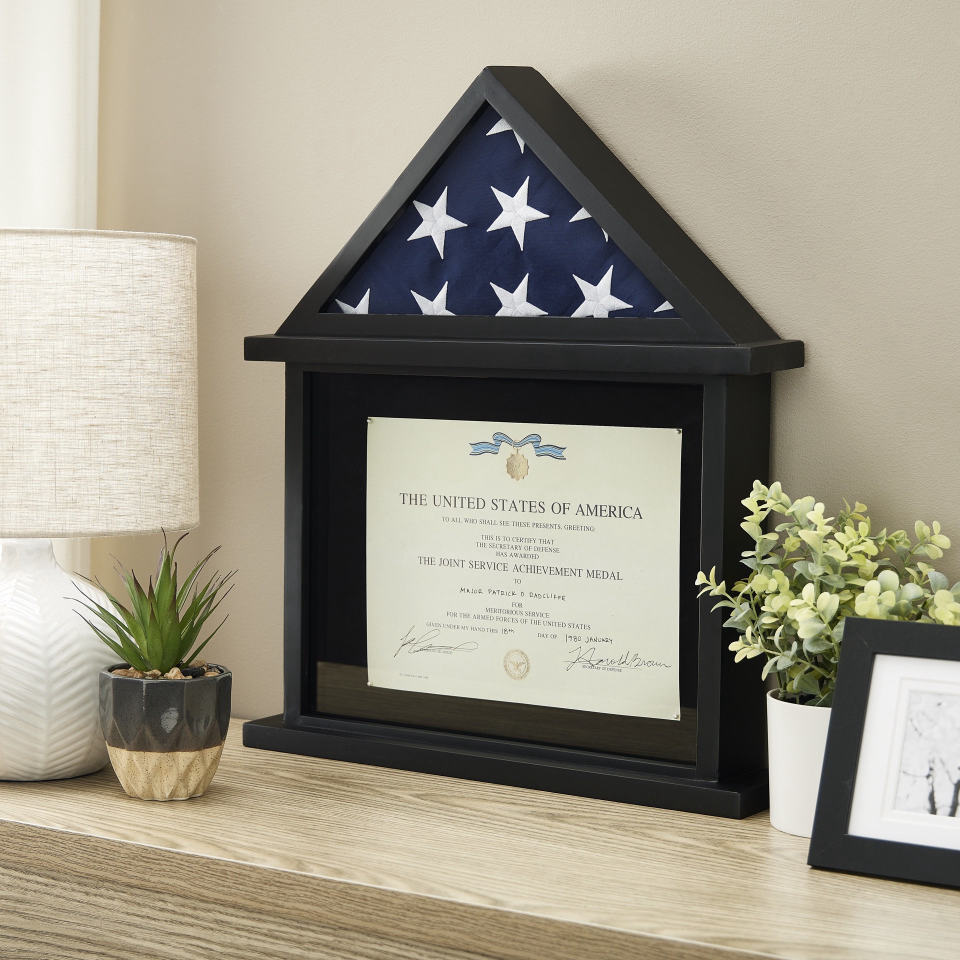 slide 3 of 4, Flag & Certificate Display Case By Studio Decor, 8.5 in x 11 in